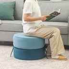 Adeco Pouf Rotondo Imbottito Poggiapiedi Ottomano
