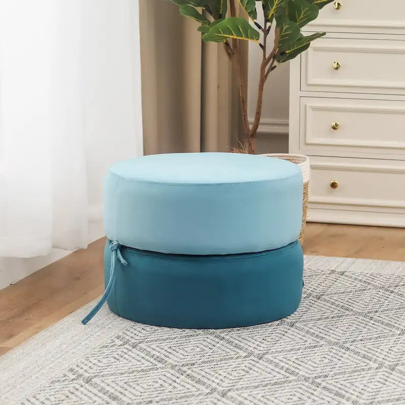 Adeco Pouf Rotondo Imbottito Poggiapiedi Ottomano