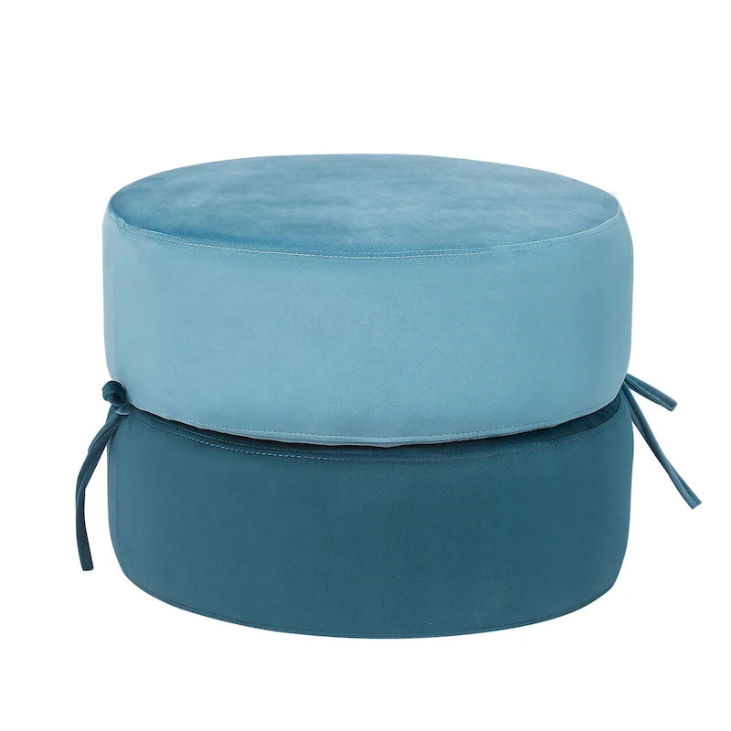 Adeco Pouf Rotondo Imbottito Poggiapiedi Ottomano