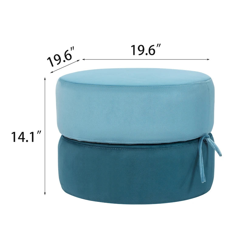 Adeco Pouf Rotondo Imbottito Poggiapiedi Ottomano
