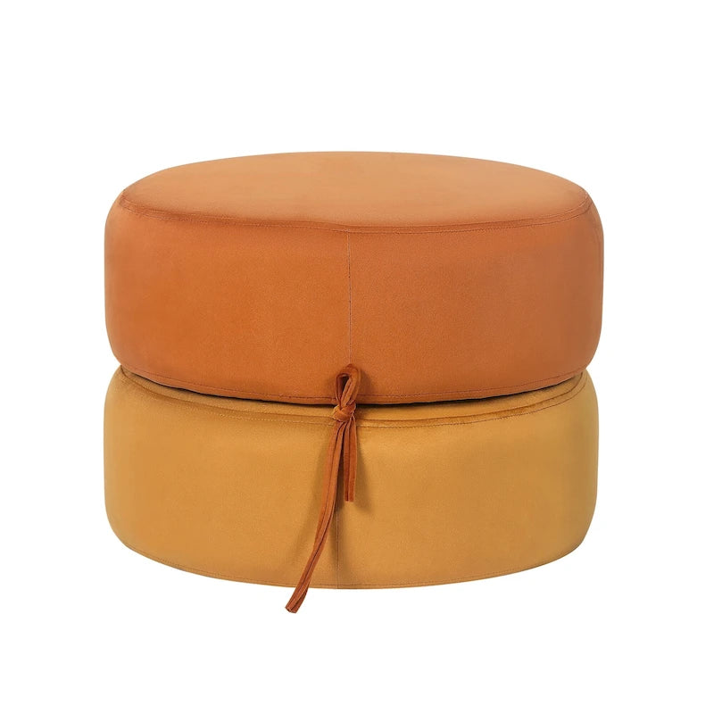 Adeco Pouf Rotondo Imbottito Poggiapiedi Ottomano