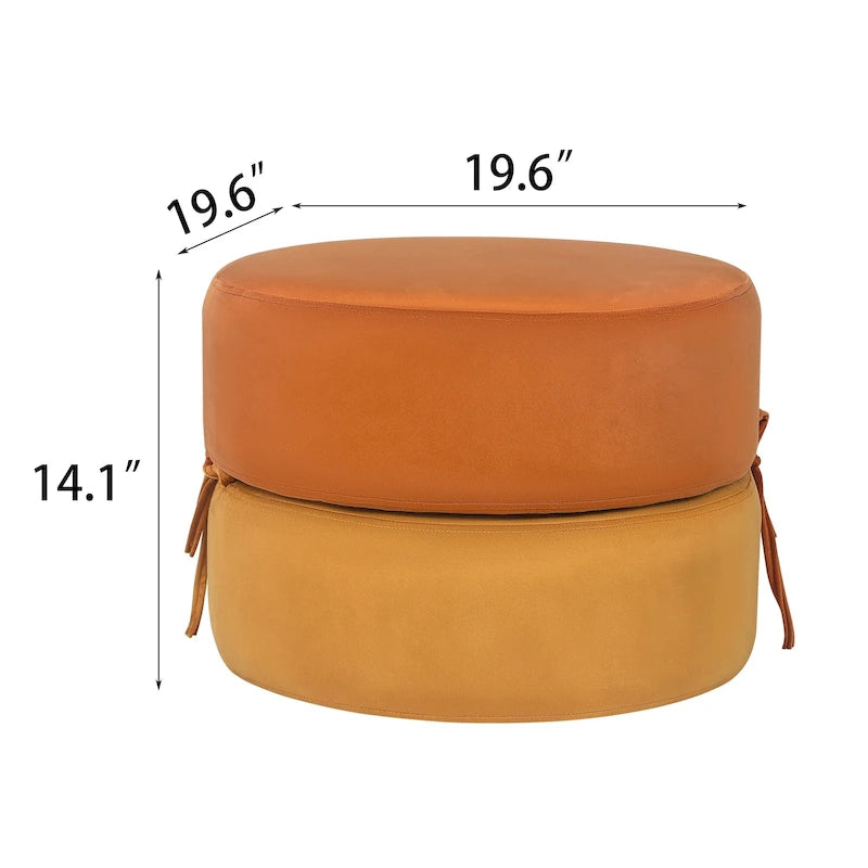 Adeco Pouf Rotondo Imbottito Poggiapiedi Ottomano