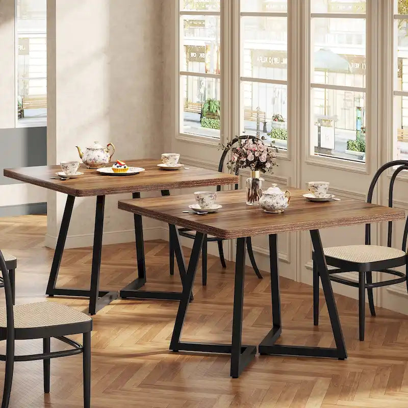 Tavolo da pranzo quadrato per 4 persone, tavolo da pranzo industriale da 80 cm per piccoli spazi