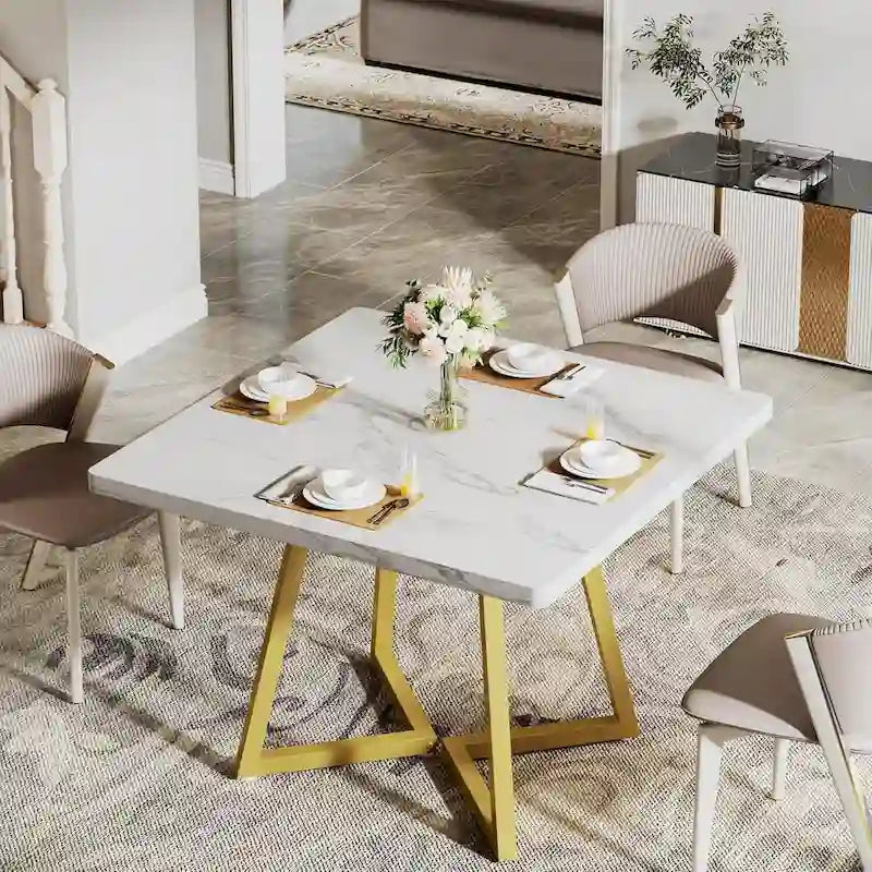 Tavolo da pranzo quadrato per 4 persone, tavolo da pranzo industriale da 80 cm per piccoli spazi