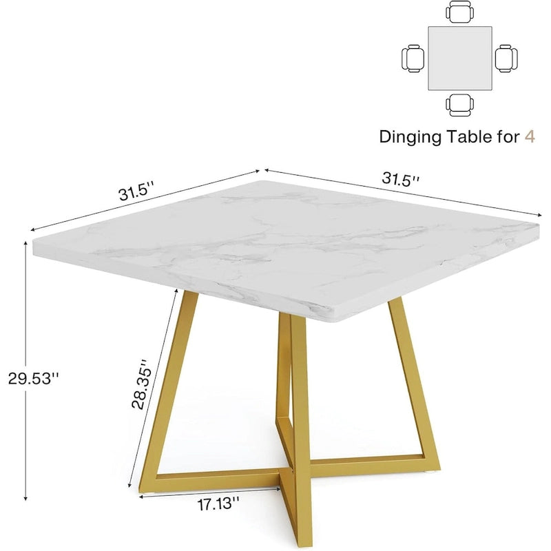 Tavolo da pranzo quadrato per 4 persone, tavolo da pranzo industriale da 80 cm per piccoli spazi