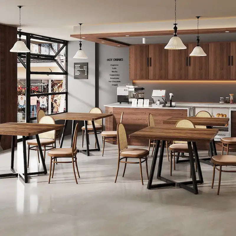 Tavolo da pranzo quadrato per 4 persone, tavolo da pranzo industriale da 80 cm per piccoli spazi