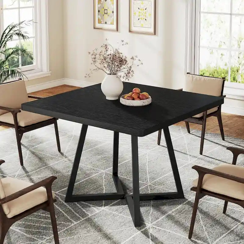 Tavolo da pranzo quadrato per 4 persone, tavolo da pranzo industriale da 80 cm per piccoli spazi