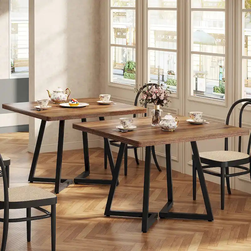 Tavolo da pranzo quadrato per 4 persone, tavolo da pranzo industriale da 80 cm per piccoli spazi
