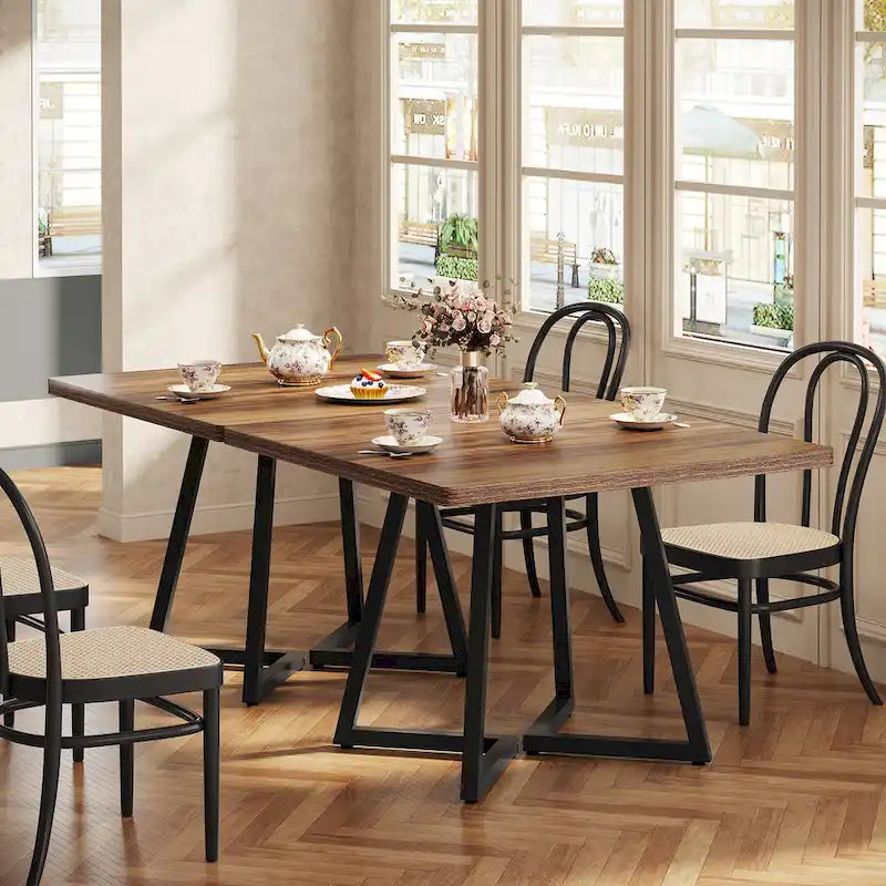 Tavolo da pranzo quadrato per 4 persone, tavolo da pranzo industriale da 80 cm per piccoli spazi