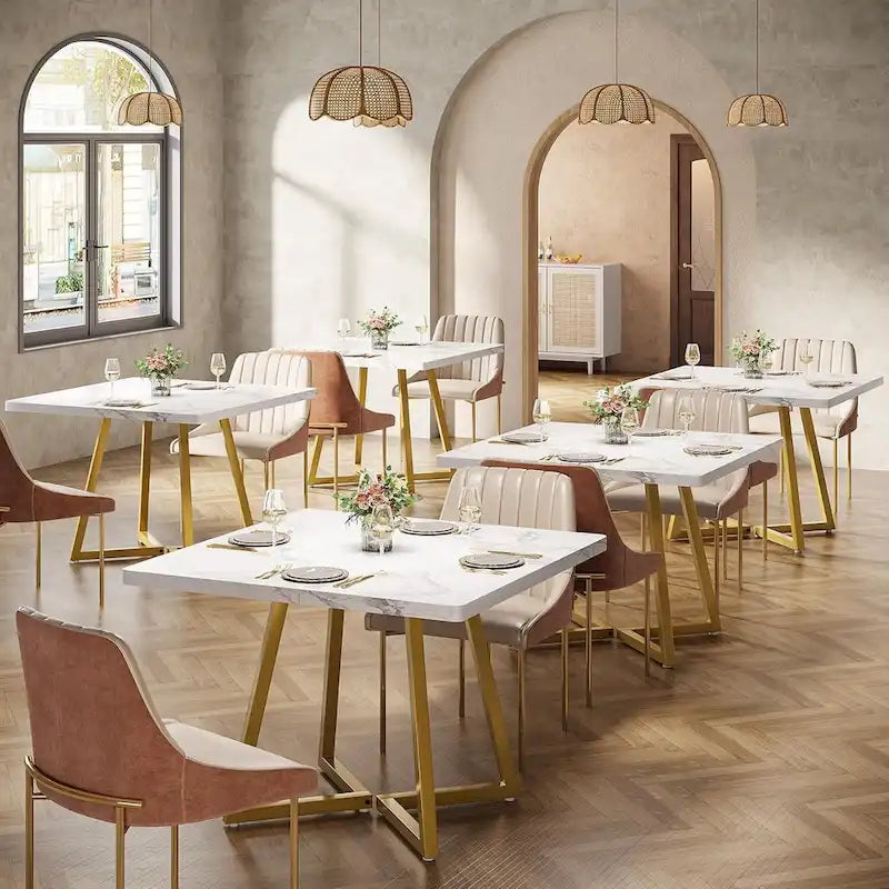 Tavolo da pranzo quadrato per 4 persone, tavolo da pranzo industriale da 80 cm per piccoli spazi