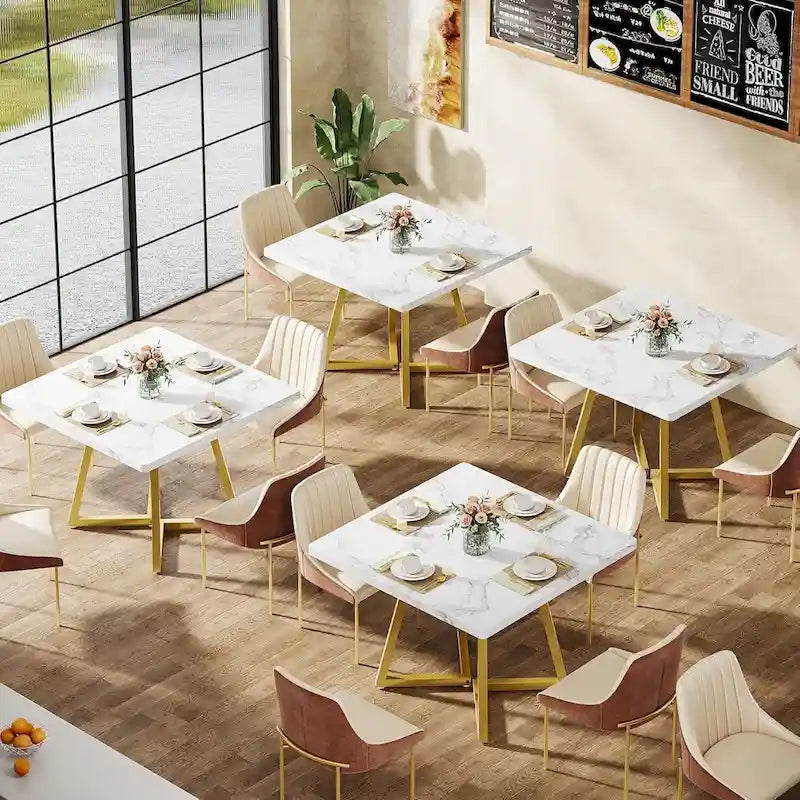 Tavolo da pranzo quadrato per 4 persone, tavolo da pranzo industriale da 80 cm per piccoli spazi