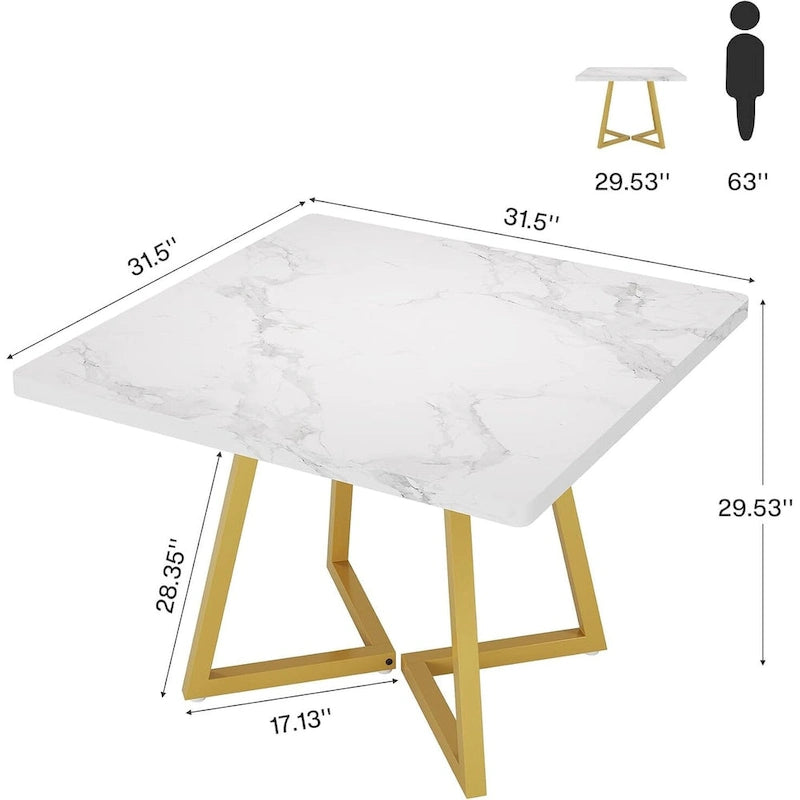 Tavolo da pranzo quadrato per 4 persone, tavolo da pranzo industriale da 80 cm per piccoli spazi