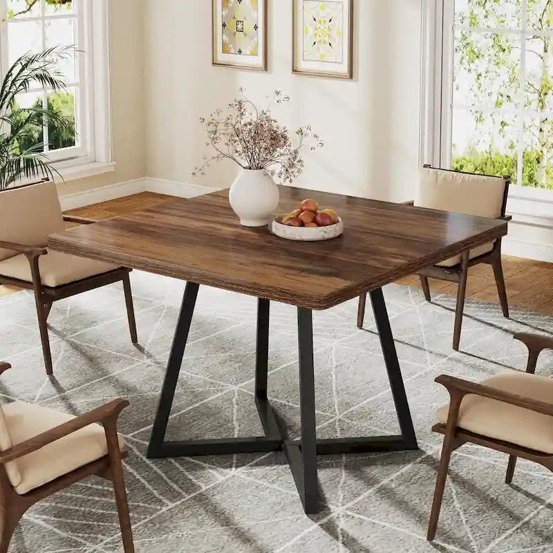 Tavolo da pranzo quadrato per 4 persone, tavolo da pranzo industriale da 80 cm per piccoli spazi