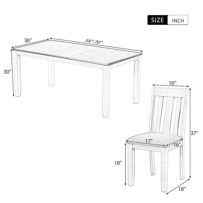 Set da pranzo 7 pezzi in stile retrò per 6 persone - Tavolo allungabile e 6 sedie imbottite
