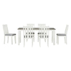 Set da pranzo 7 pezzi in stile retrò per 6 persone - Tavolo allungabile e 6 sedie imbottite