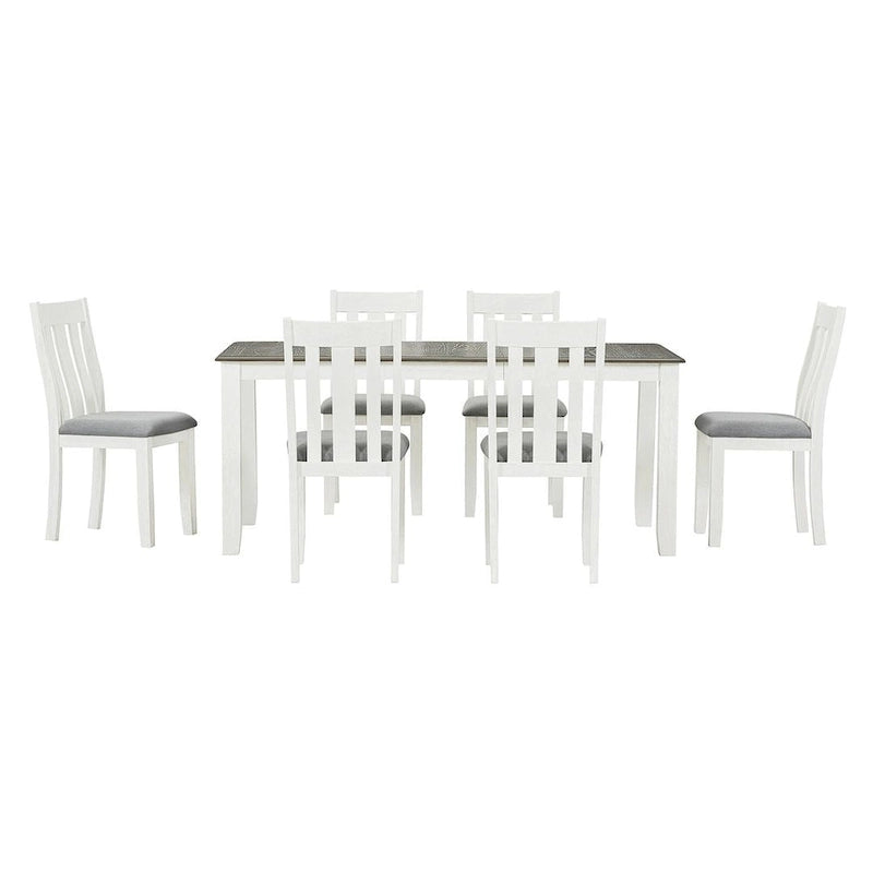 Set da pranzo 7 pezzi in stile retrò per 6 persone - Tavolo allungabile e 6 sedie imbottite