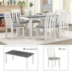 Set da pranzo 7 pezzi in stile retrò per 6 persone - Tavolo allungabile e 6 sedie imbottite