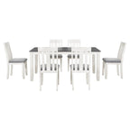 Set da pranzo 7 pezzi in stile retrò per 6 persone - Tavolo allungabile e 6 sedie imbottite