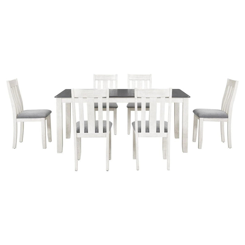 Set da pranzo 7 pezzi in stile retrò per 6 persone - Tavolo allungabile e 6 sedie imbottite