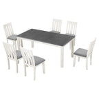Set da pranzo 7 pezzi in stile retrò per 6 persone - Tavolo allungabile e 6 sedie imbottite
