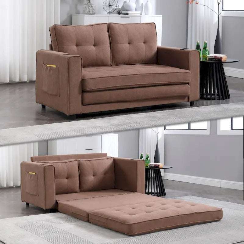 Divanetto imbottito pieghevole con letto estraibile convertibile
