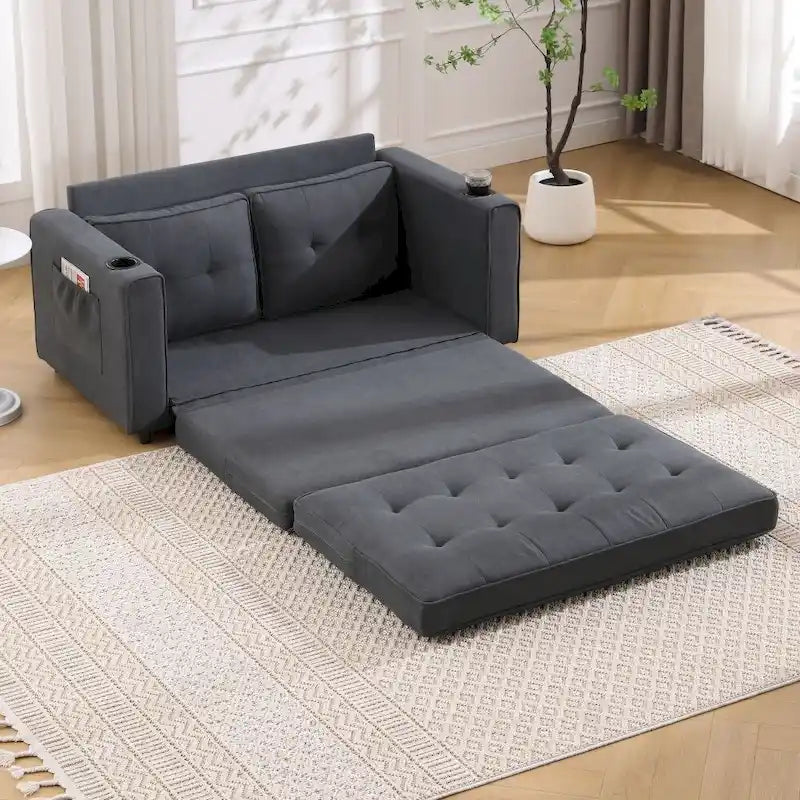 Divanetto imbottito pieghevole con letto estraibile convertibile