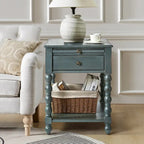 Tavolino finale Eric Traditional 26 Tall Solid Wood con USB di HULALA HOME