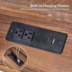 Tavolino finale Eric Traditional 26 Tall Solid Wood con USB di HULALA HOME