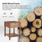 Tavolino finale Eric Traditional 26 Tall Solid Wood con USB di HULALA HOME