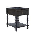 Tavolino finale Eric Traditional 26 Tall Solid Wood con USB di HULALA HOME