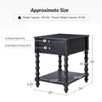 Tavolino finale Eric Traditional 26 Tall Solid Wood con USB di HULALA HOME