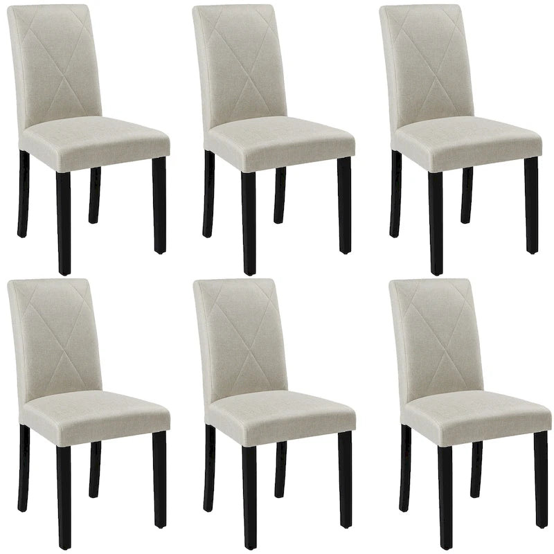 Jeu de 2/4/6 chaises de salle à manger Javlergo, chaises de cuisine rembourrées, chaises d'appoint de salle à manger avec dossier et assise rembourrés