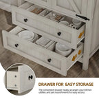 Dispensa da Cucina a Colonna Stile Rustico con 2 Cassetti e Ante, 162 cm