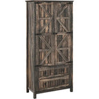 Dispensa da Cucina a Colonna Stile Rustico con 2 Cassetti e Ante, 162 cm