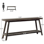 Table console de ferme de 70,9 pouces à 2 niveaux, étroite et longue, à placer derrière le canapé