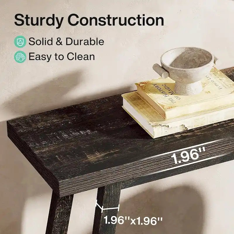 Table console de ferme de 70,9 pouces à 2 niveaux, étroite et longue, à placer derrière le canapé