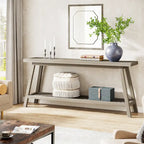 Table console de ferme de 70,9 pouces à 2 niveaux, étroite et longue, à placer derrière le canapé