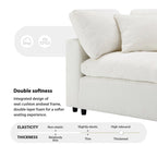 Divano letto componibile a U in ciniglia con pouf