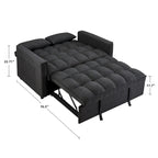 Divanetto Reclinabile Convertibile con Imbottitura Capitonnè, Allungabile, Lunghezza Moderna 76,5 cm