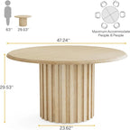 Table à manger ronde pour 4 personnes avec piètement en métal pour salle à manger, cuisine, salon (chaises non incluses)