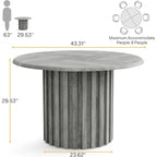 Table à manger ronde pour 4 personnes avec piètement en métal pour salle à manger, cuisine, salon (chaises non incluses)
