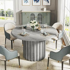 Table à manger ronde pour 4 personnes avec piètement en métal pour salle à manger, cuisine, salon (chaises non incluses)