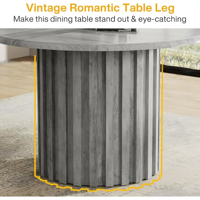 Table à manger ronde pour 4 personnes avec piètement en métal pour salle à manger, cuisine, salon (chaises non incluses)