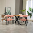 Sedie da pranzo d'accento moderne imbottite in ciniglia per soggiorno (set da 2)