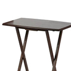 Tavolini vassoio pieghevoli per TV PJ Wood con ripiano salvaspazio compatto, espresso, set da 5 pezzi - 36,38