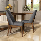 Chaises de salle à manger arrondies en bois massif Leopold de Furniture of America (Lot de 2)