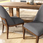 Chaises de salle à manger arrondies en bois massif Leopold de Furniture of America (Lot de 2)