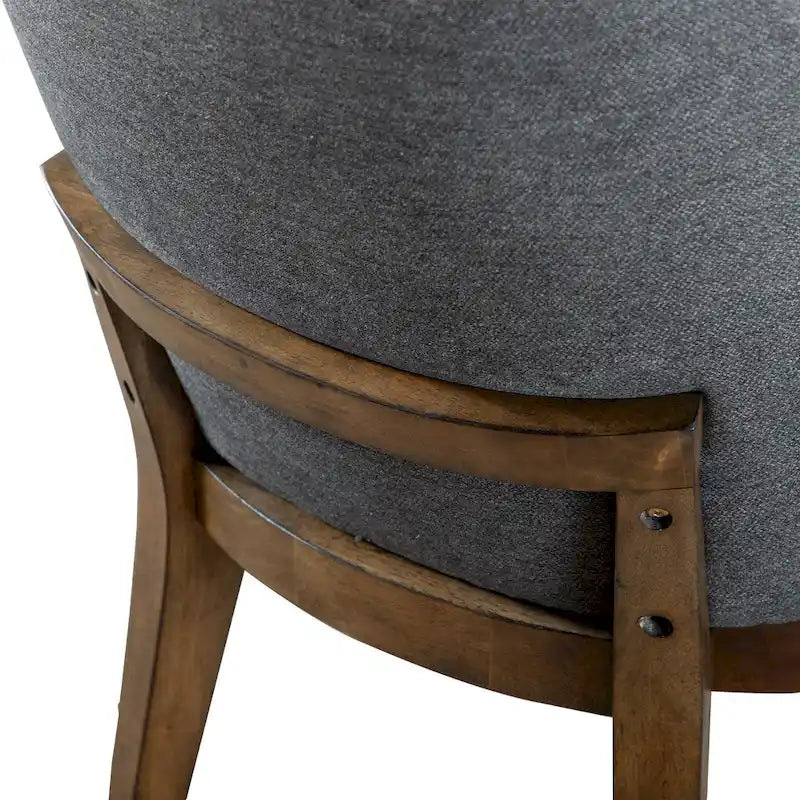Chaises de salle à manger arrondies en bois massif Leopold de Furniture of America (Lot de 2)