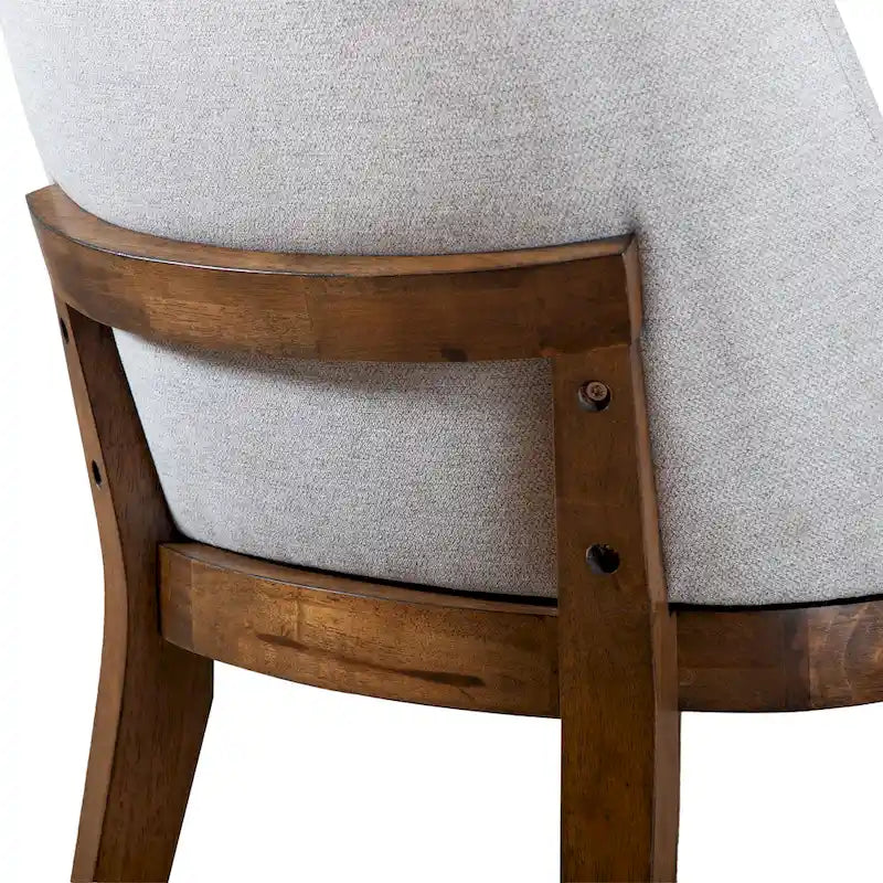 Chaises de salle à manger arrondies en bois massif Leopold de Furniture of America (Lot de 2)