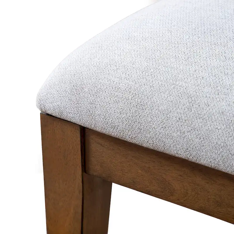 Chaises de salle à manger arrondies en bois massif Leopold de Furniture of America (Lot de 2)